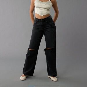 AE Strigid ripped curvy super high rise baggy straight jean